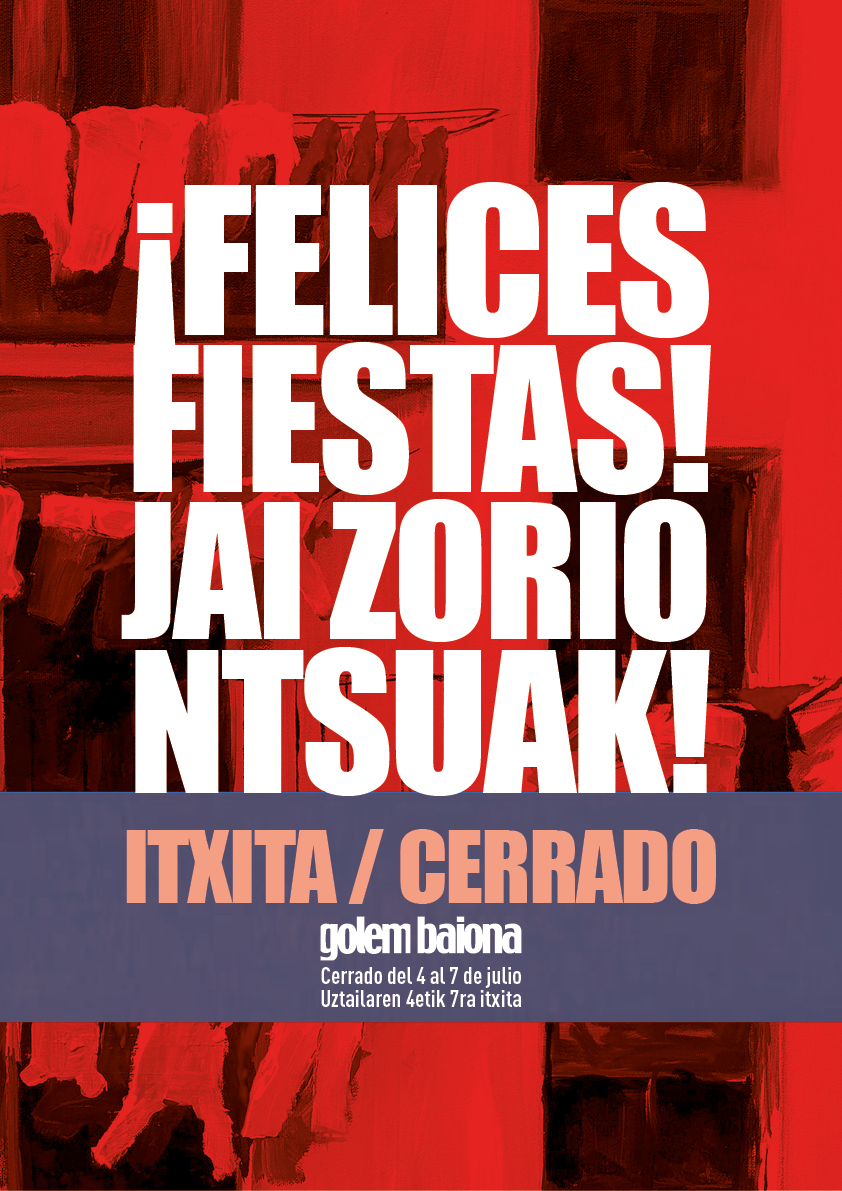 CERRADO POR FIESTAS